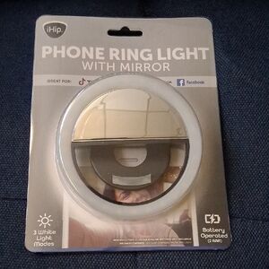 h.i.p. Phone Ring Light with Mirror - Black